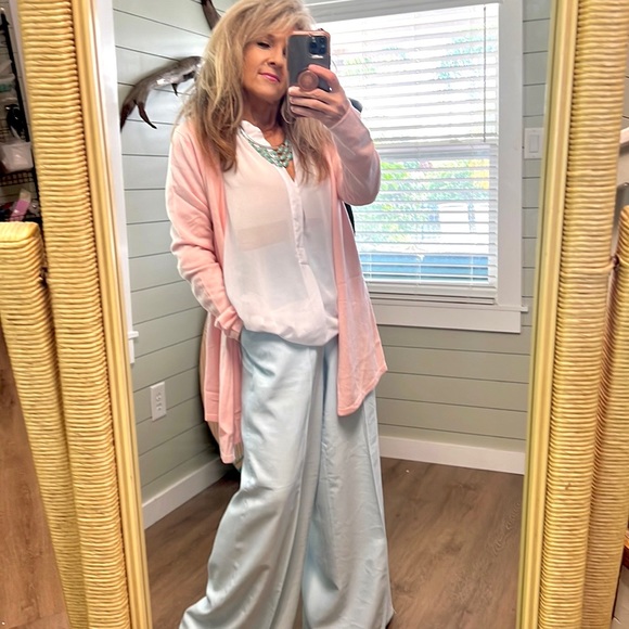 🩵Bershka,Fine Spanish Clothier, Sky Blue Palazzo Pants, Excellent Condition, XL - Picture 4 of 16